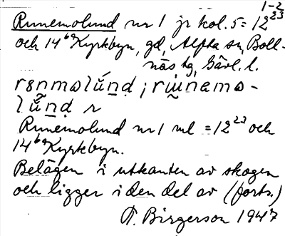 Bild på arkivkortet för arkivposten Runemolund