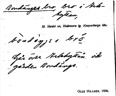 Bild på arkivkortet för arkivposten Bondänges bro