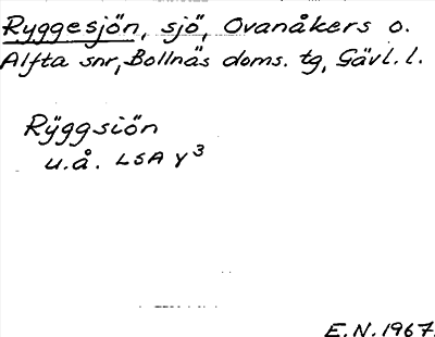 Bild på arkivkortet för arkivposten Ryggesjön