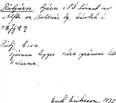 Bild på arkivkortet för arkivposten Råtjärn