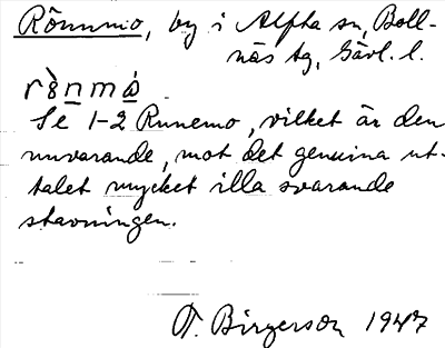 Bild på arkivkortet för arkivposten Rönnmo