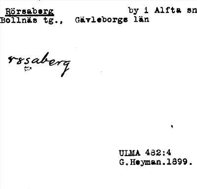 Bild på arkivkortet för arkivposten Rörsaberg