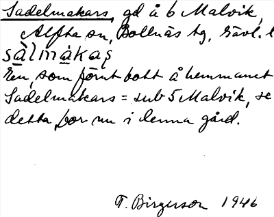Bild på arkivkortet för arkivposten Sadelmakars
