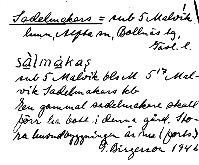 Bild på arkivkortet för arkivposten Sadelmakars
