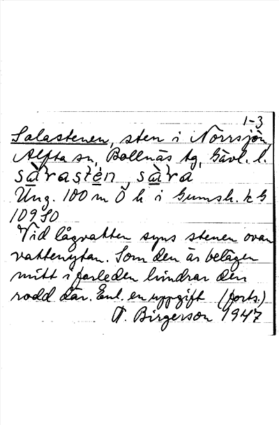Bild på arkivkortet för arkivposten Salastenen