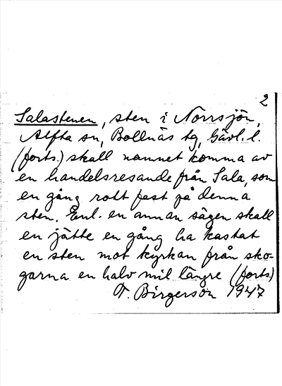 Bild på arkivkortet för arkivposten Salastenen