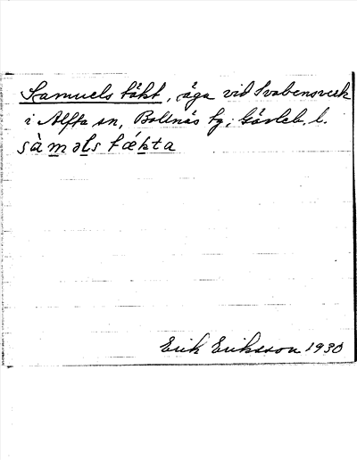 Bild på arkivkortet för arkivposten Samuels täkt