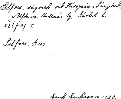 Bild på arkivkortet för arkivposten Silfors