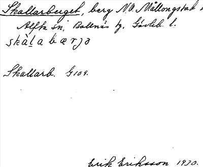 Bild på arkivkortet för arkivposten Skallarberget