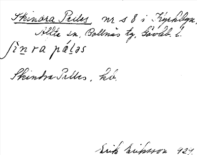 Bild på arkivkortet för arkivposten Skindra Pelles