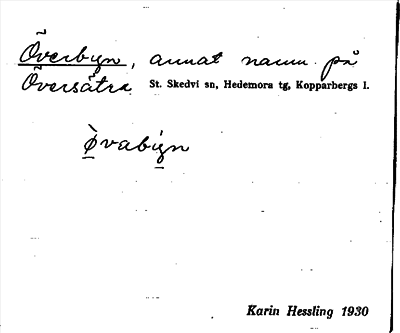 Bild på arkivkortet för arkivposten Överbyn