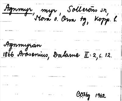 Bild på arkivkortet för arkivposten Agnmyr
