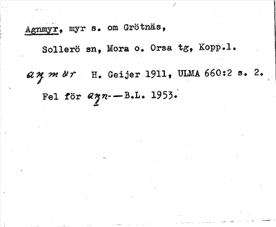 Bild på arkivkortet för arkivposten Agnmyr