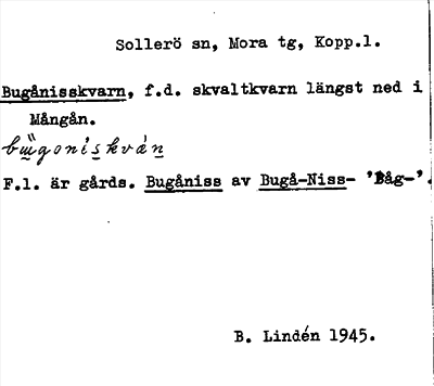 Bild på arkivkortet för arkivposten Bugånisskvarn