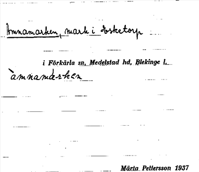 Bild på arkivkortet för arkivposten Amnamarken