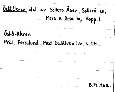 Bild på arkivkortet för arkivposten Östååkern