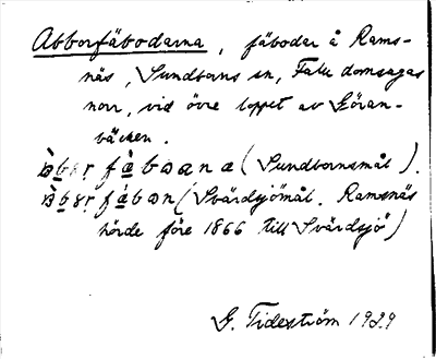 Bild på arkivkortet för arkivposten Abborfäbodarna