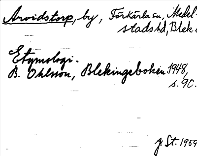 Bild på arkivkortet för arkivposten Arvidstorp