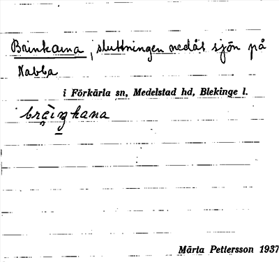 Bild på arkivkortet för arkivposten Brinkarna