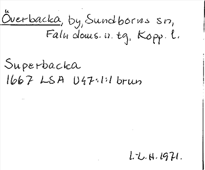 Bild på arkivkortet för arkivposten Överbacka