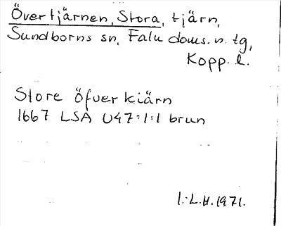 Bild på arkivkortet för arkivposten Övertjärnen, Stora