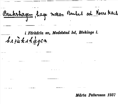 Bild på arkivkortet för arkivposten Brukshagen