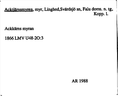 Bild på arkivkortet för arkivposten Acktjärnsmyren