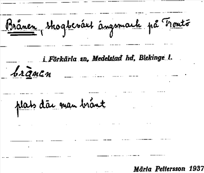 Bild på arkivkortet för arkivposten Brånen