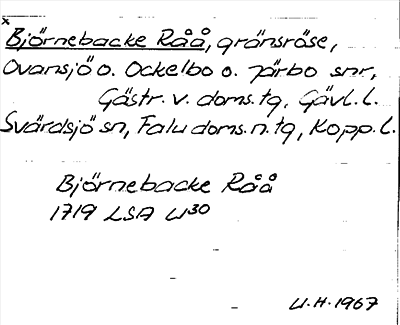 Bild på arkivkortet för arkivposten *Björnebacke Råå