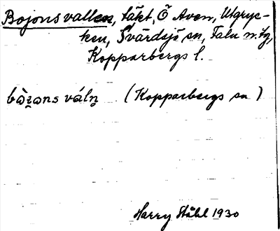 Bild på arkivkortet för arkivposten Bojonsvallen