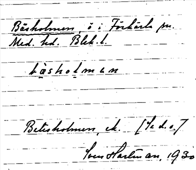 Bild på arkivkortet för arkivposten Bäsholmen