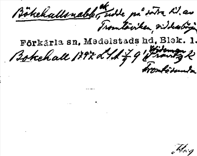 Bild på arkivkortet för arkivposten Bökehallsnabb