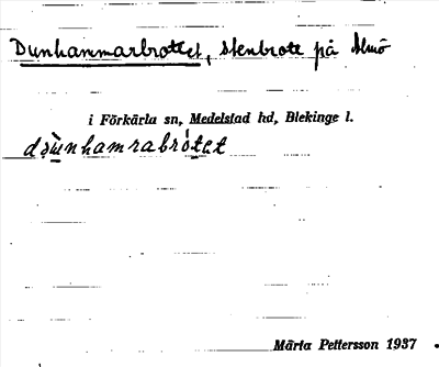 Bild på arkivkortet för arkivposten Dunhammarbrottet