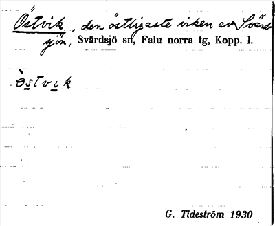 Bild på arkivkortet för arkivposten Östvik