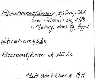 Bild på arkivkortet för arkivposten Abrahamstjärnen