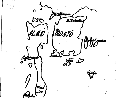 Bild på baksidan av arkivkortet för arkivposten Ekeskär, St.