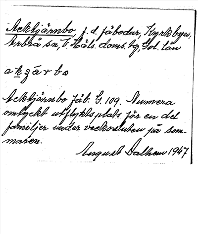 Bild på arkivkortet för arkivposten Acktjärnbo