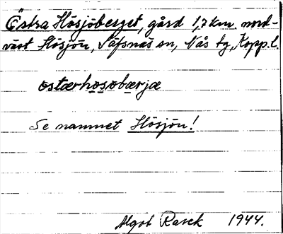 Bild på arkivkortet för arkivposten Östra Hösjöberget