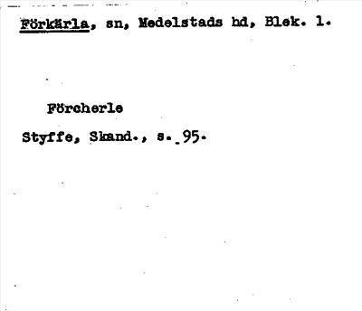 Bild på arkivkortet för arkivposten Förkärla