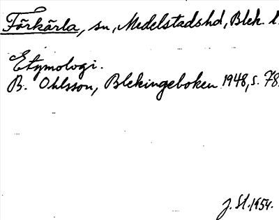 Bild på arkivkortet för arkivposten Förkärla