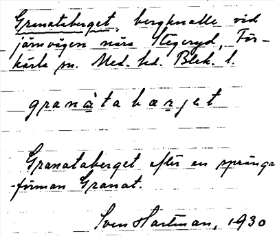 Bild på arkivkortet för arkivposten Granataberget