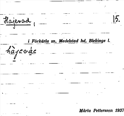 Bild på arkivkortet för arkivposten Hajevad