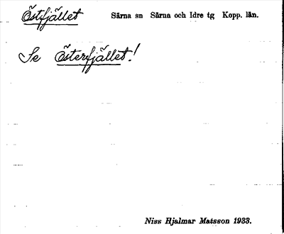 Bild på arkivkortet för arkivposten Östfjället, se Österfjället