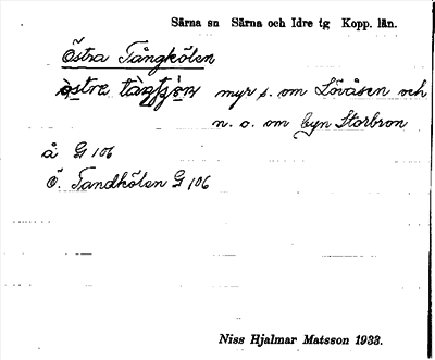 Bild på arkivkortet för arkivposten Östra Tångkölen
