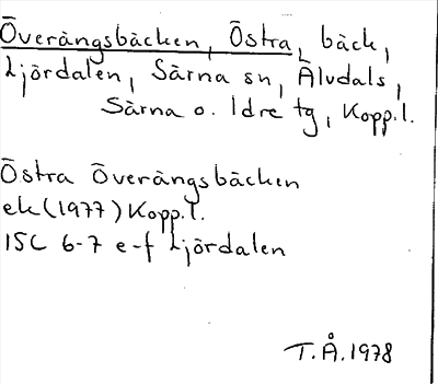 Bild på arkivkortet för arkivposten Överängsbäcken, Östra