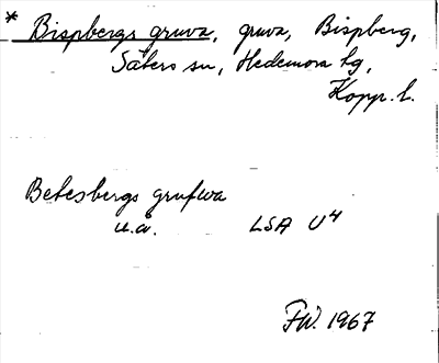 Bild på arkivkortet för arkivposten *Bispbergs gruva