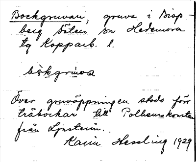 Bild på arkivkortet för arkivposten Bockgruvan