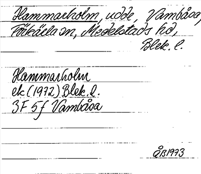 Bild på arkivkortet för arkivposten Hammarholm
