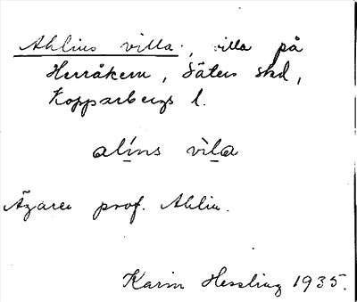 Bild på arkivkortet för arkivposten Ahlins villa
