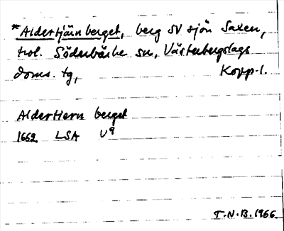 Bild på arkivkortet för arkivposten *Aldertjärnberget